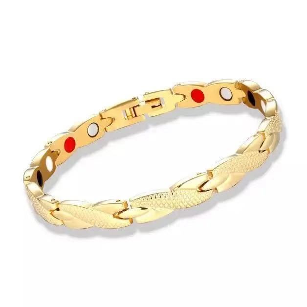 Pulsera magnética hexagonal de acero inoxidable desmontable para hombre_voghion.com