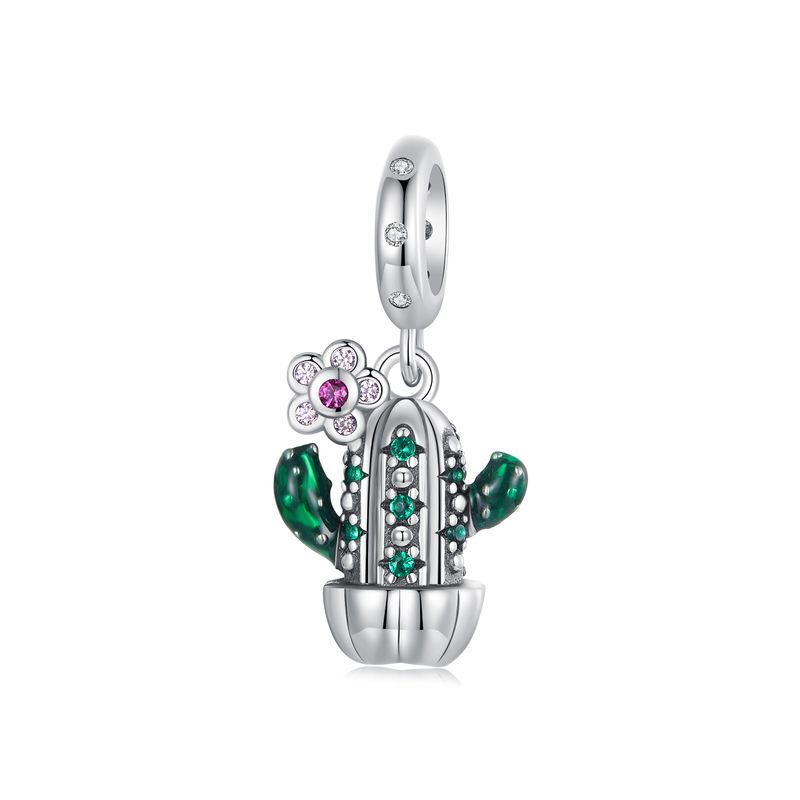 Pendentif en forme de fleur de cactus en argent sterling_voghion.com