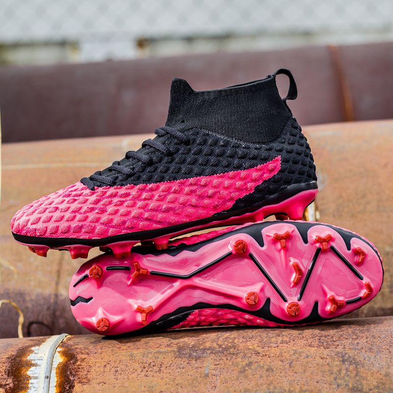 High top football shoes for men and women children artificial turf leather feet professional game youth student training shoes_voghion.com