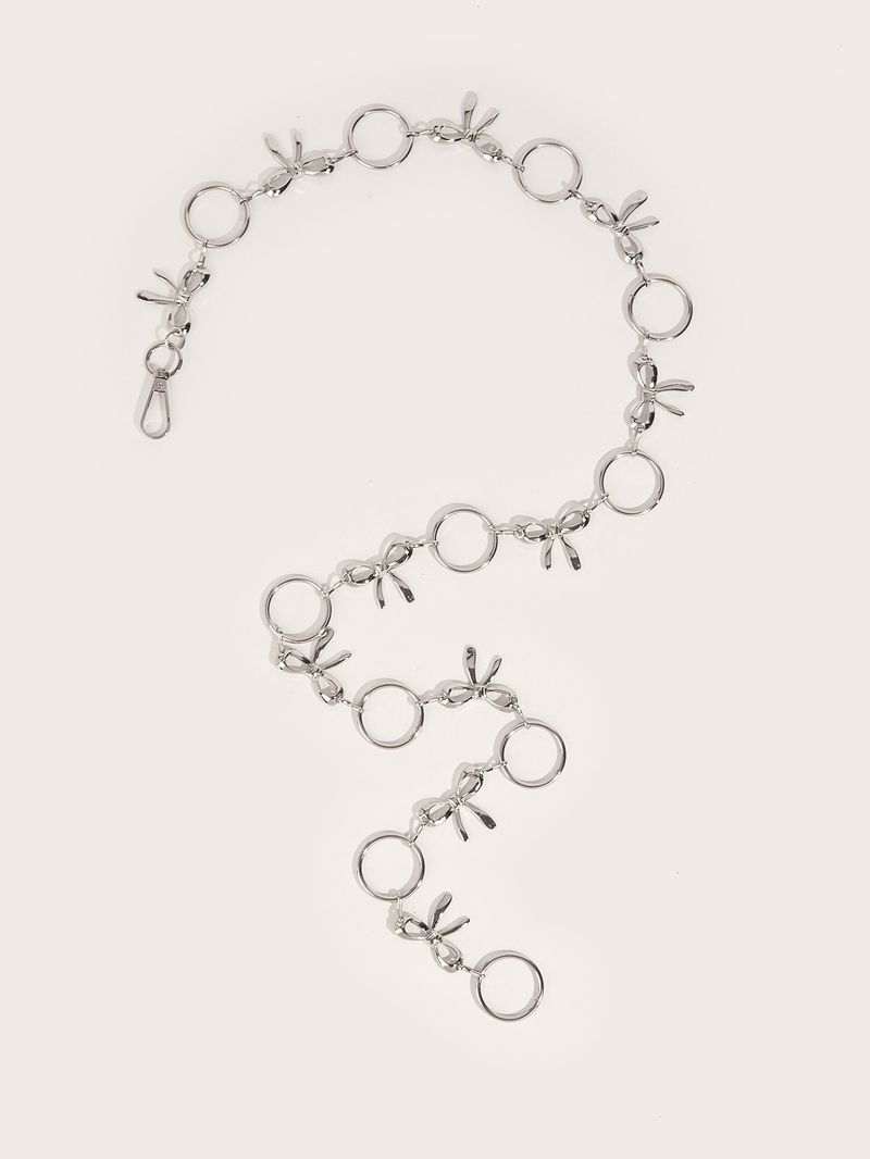 Light Luxury Waist Chain, Female Niche, Textured Bow, Metal Belt, Chain Accessories, Fashionable_voghion.com