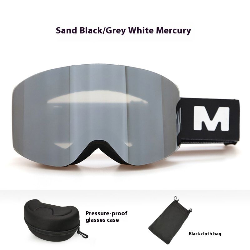Dideli cilindriniai dvisluoksniai nuo rasojimo apsaugantys specialūs slidinėjimo sagčių apsauginiai akiniai, vėjui atsparūs smėlio laipiojimo sniego akiniai_voghion.com