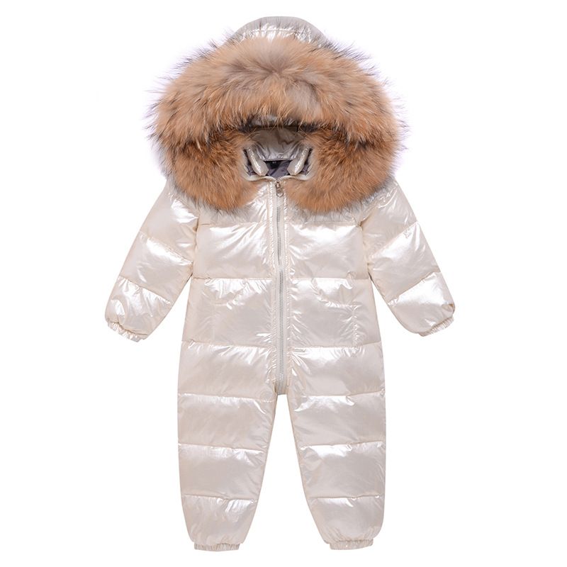 ​Baby Winter Puffer Jumpsuit - Warm & Soft Hooded Snowsuit For Boys & Girls (80-100cm, Pink/Black/Beige/Silver)​_voghion.com