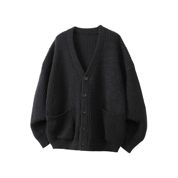 Autumn And Winter Men's New Lazy Style V Neck Knitted Sweater Couple Loose Versatile Cardigan Large Size Jacket_voghion.com