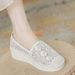 Breathable Mesh Platform Spring Plaid Wedge Fisherman Shoes_voghion.com