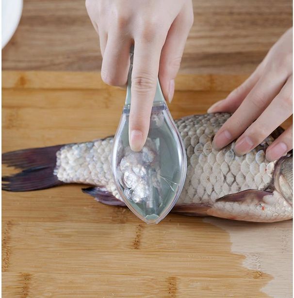Grattoir à écailles de poisson avec couvercle, gadget de cuisine créatif, grattoir à écailles de poisson, en stock_voghion.com