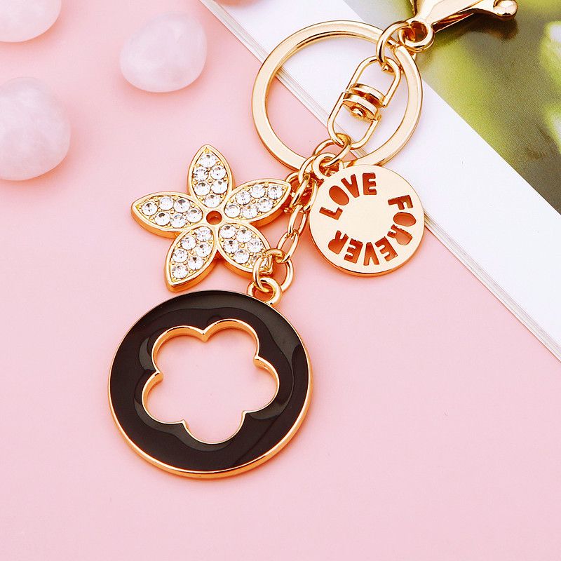Legierung Tropf Öl Glück Klee Auto Metall Damen Tasche Anhänger Schlüsselanhänger Ring Diamant Einbettung Geschenk_voghion.com