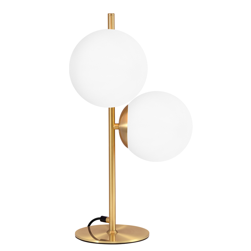 Tischlampe Industrial Modern Nachttischlampe - E27 Tischleuchte Gold 2 Flammig Mit Schalter Metall Design Aus Weiß Glas Nachttischleuchte_voghion.com