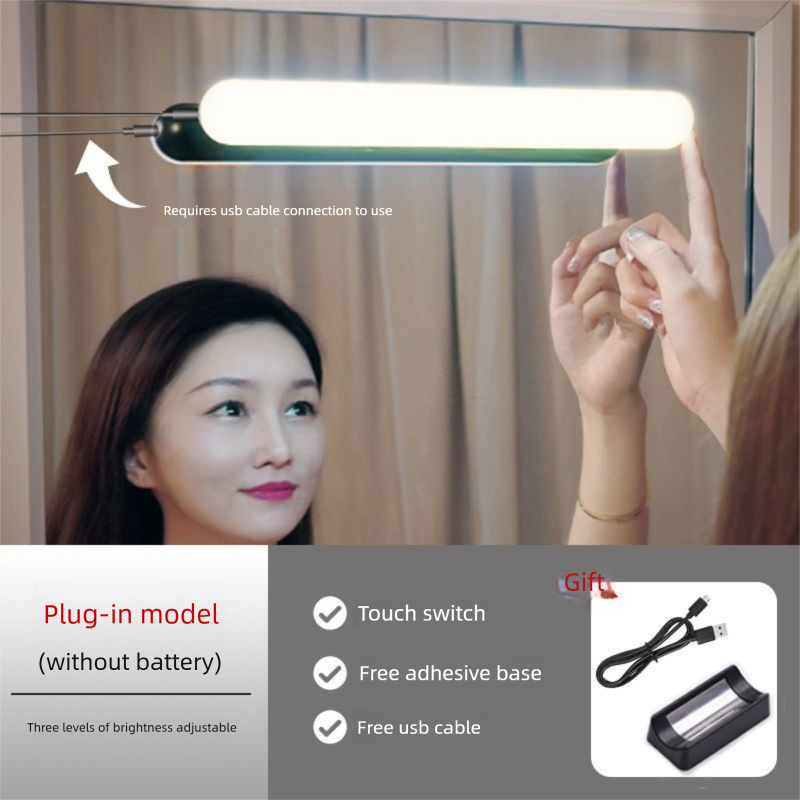 LED Mirror Light No Drilling Rechargeable Bathroom Vanity Makeup Light Fill Light Toilet Light Mirror_voghion.com