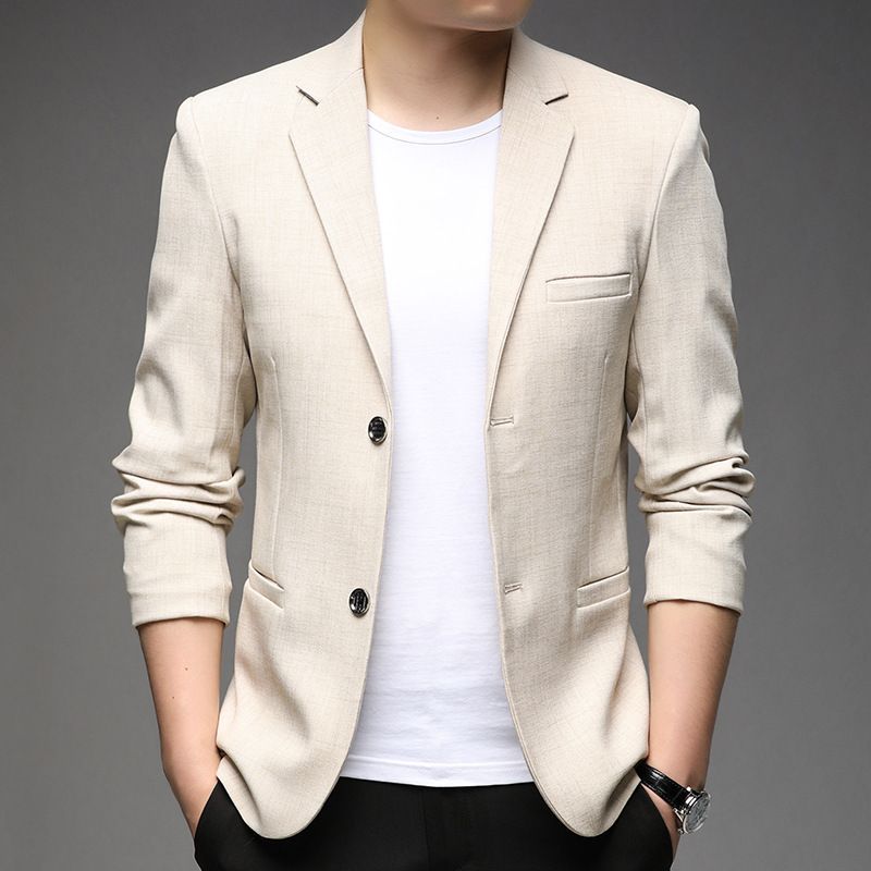 CT 2025 Spring And Autumn New Men's Business Simple Solid Color Thin Single-Breasted Blazer Single Suit Jacket_voghion.com