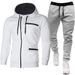 Neit Set fir Männer, efaarweg Sport- a Casual-Set mat Fleece-Strickjacket a Kapuzen, fir Jogginghosen_voghion.com