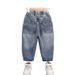 A8006 Blue Princess Pants Basic Style New Children's Miscellaneous European And American Jeans_voghion.com