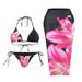 Women's 3-Piece Printed Bikini Set - Slim Wrap Skirt & Matching Swimsuit For Beach & Pool_voghion.com