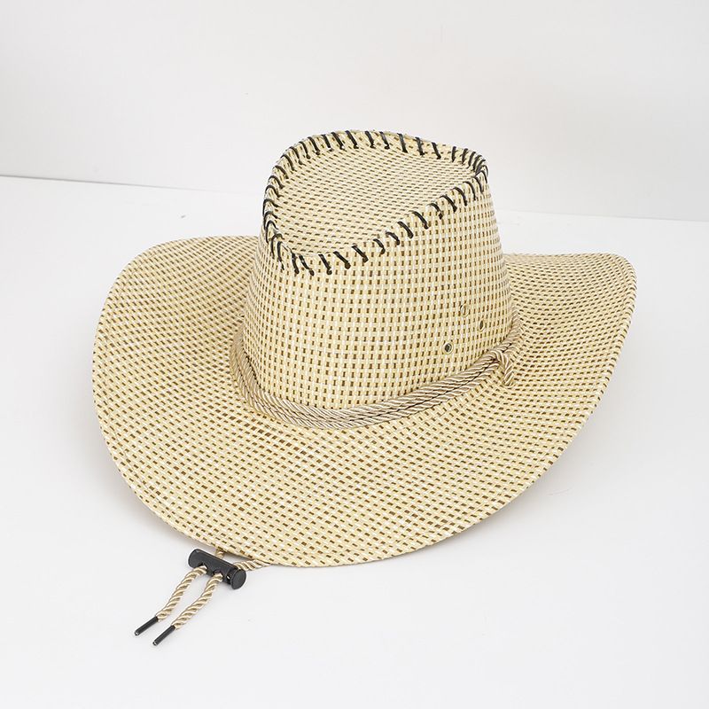 Summer Männer Western Cowboy Pabeier Grass Sonneschutz a Sonneschutz Cool Sun Beach Knight Hut, Top Hut_voghion.com