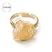 Anello in pietra naturale, anello mobile, pietra grezza irregolare in ametista e cristallo bianco, anello regolabile a carica manuale_voghion.com