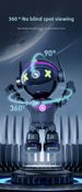 Uroczy robot z kamerą bezpieczeństwa AI: automatyczne śledzenie 360° 4K, dwuzakresowy 5G i widzenie nocne – brak ograniczeń Wi-Fi dla dzieci/zwierząt/domu_voghion.com