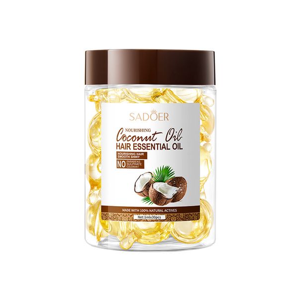 All English Coconut Smooth Conditioner SADOER Nährende und glättende Haarölkapseln_voghion.com