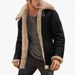 Men's Faux Shearling Bomber Jacket – Premium Suede-Lined Winter Coat With Thermal Insulation (Black/Dark Brown, Sizes S-5XL)_voghion.com