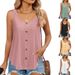 2025 Sommer Neue Rundhals Ärmellose Feste Farbe Strap Mode Lässig Taste Aushöhlen Weste_voghion.com