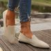 Women's Shoes Summer Large Size Women's Flat Pointed Flying Woven Shoes Casual And Comfortable_voghion.com