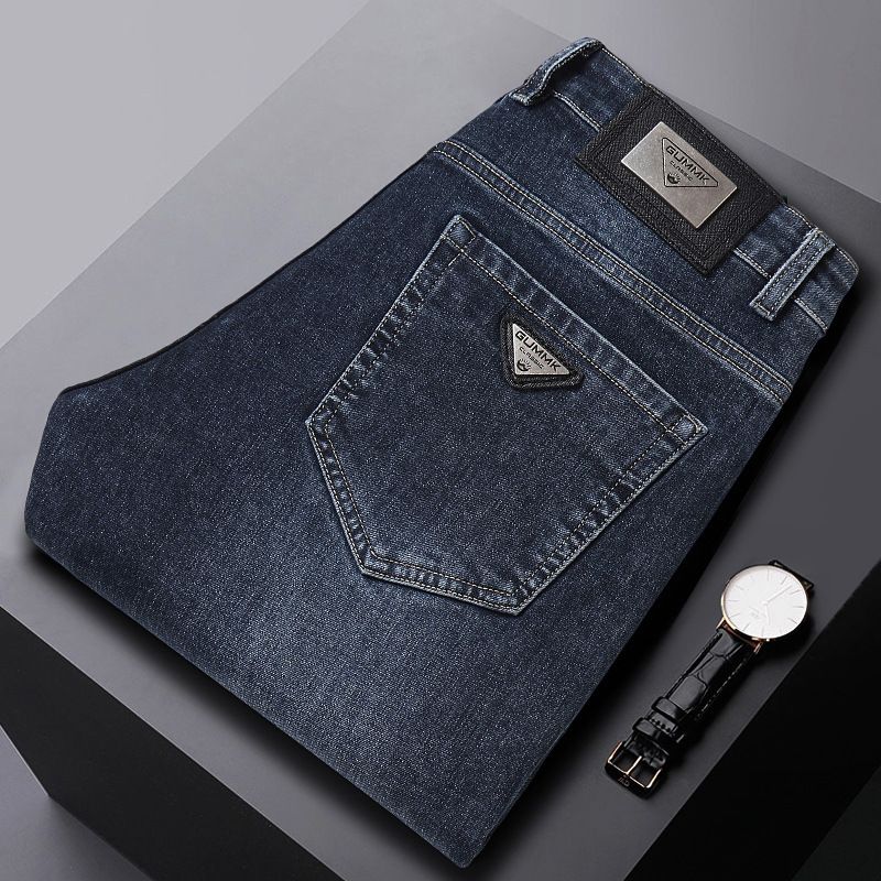 Pantaloni in cotone elasticizzato autunno nuovo Jeans da uomo casual versatili a gamba dritta di qualità_voghion.com