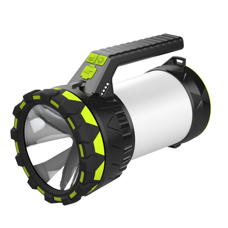Linterna portátil de luz fuerte para exteriores, para acampar, montañismo, pesca, reflector, impermeable, patrullaje, recargable_voghion.com
