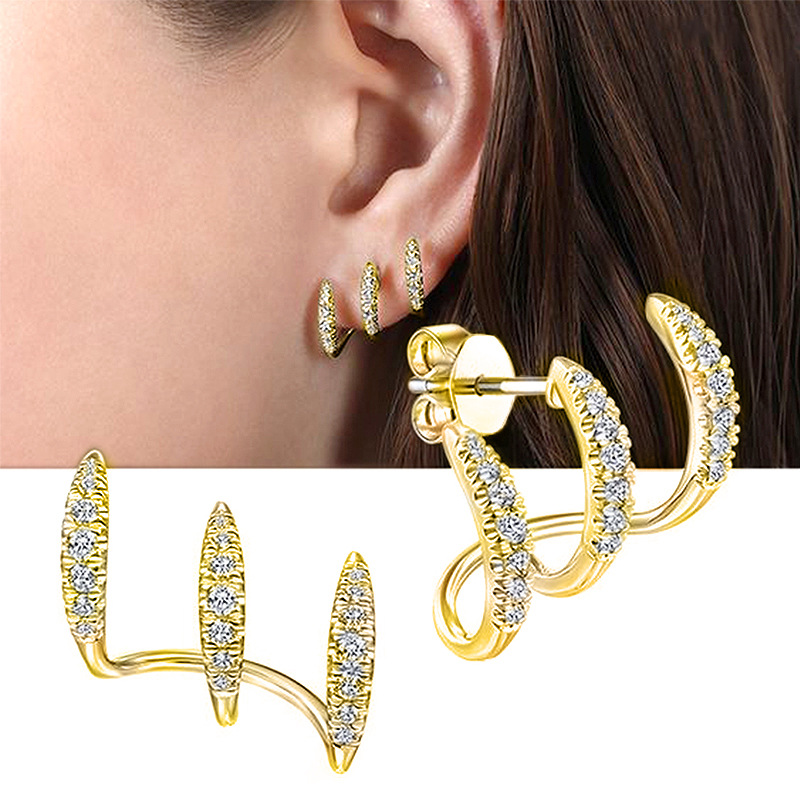 Cao Shi's Niche Design Feels Like Three Claw Ear Clip, With High-end Feel And A Simple Curved Curve. High Quality Zircon_voghion.com