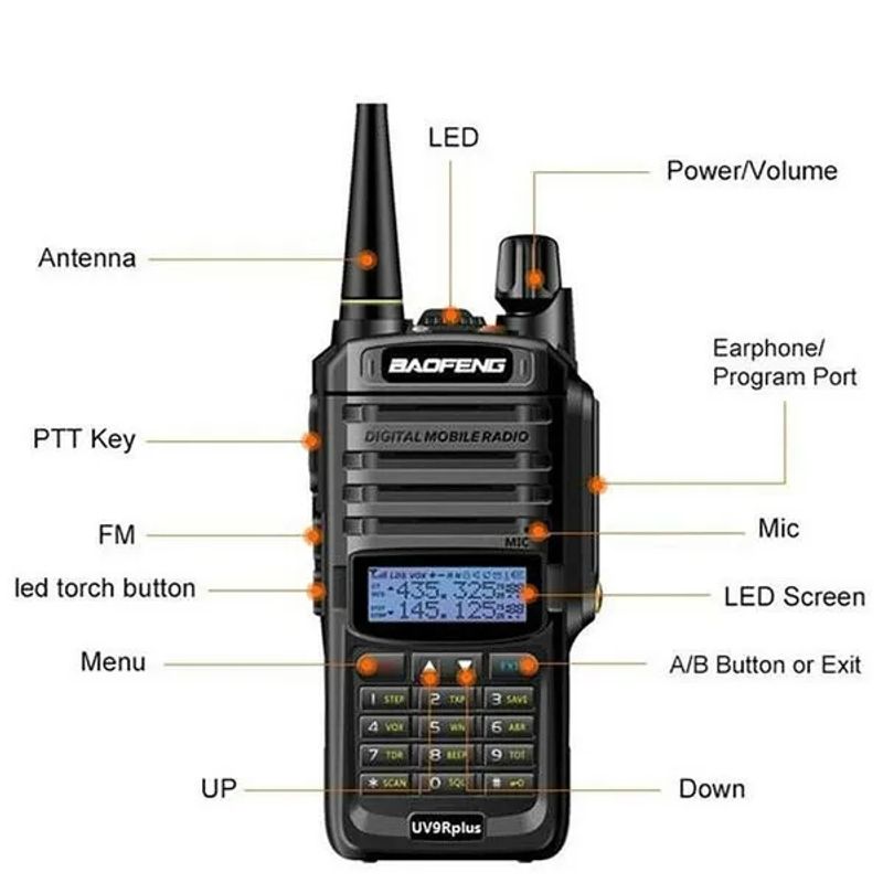 UV-9R Plus Baofeng 15W VHF UHF Walkie Talkie Dual Band håndholdt tovejs radio_voghion.com