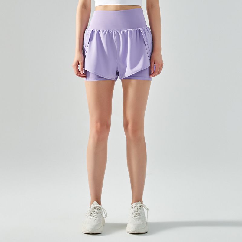 Women's Clothing Two Piece Yoga Shorts For Women Summer Fitness Running Loose Casual Breathable Anti Exposure Sports Hot Pants_voghion.com