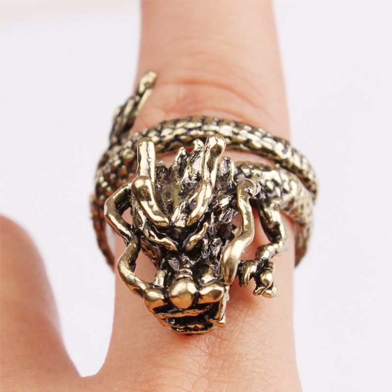 Personalisierter und kreativer offener Punk-Stil mit dominantem Gelenkdrachen-Herrenring-Handstück_voghion.com