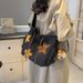 Good-looking Canvas Bag Women's New Niche Cute Five-Star Pattern Shoulder Bag Commuter Messenger Bag_voghion.com