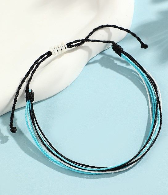Bohemian Style Waterproof Wax Thread Woven Summer Surfing Anklet_voghion.com