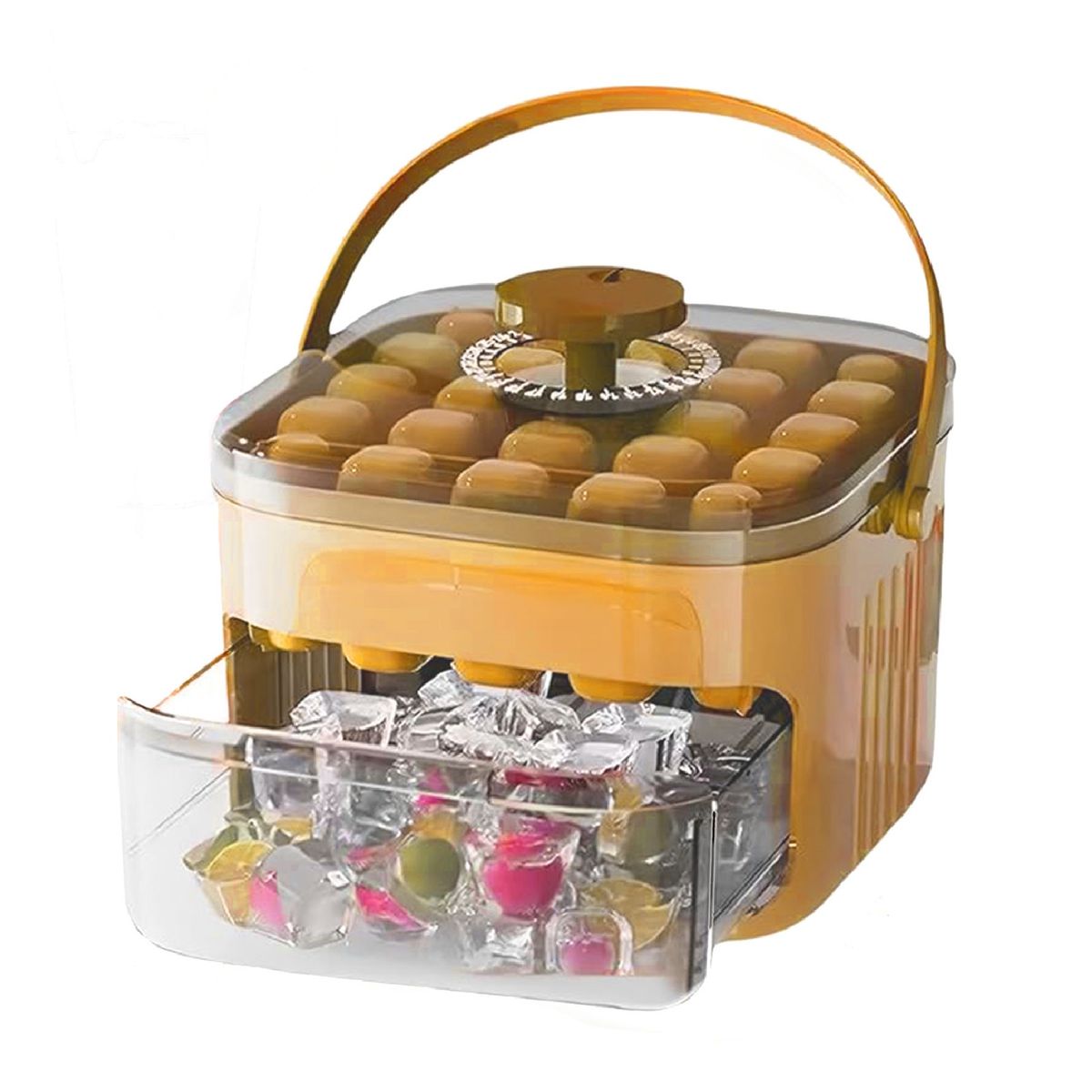 Ice Cube Silicone Mold Mini Ice Cube Maker With Handle Ice Cube Lightly Pressing Release Tool Double Drawer Refrigerator_voghion.com