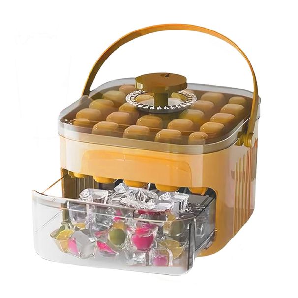 Ice Cube Silicone Mold Mini Ice Cube Maker With Handle Ice Cube Lightly Pressing Release Tool Double Drawer Refrigerator_voghion.com