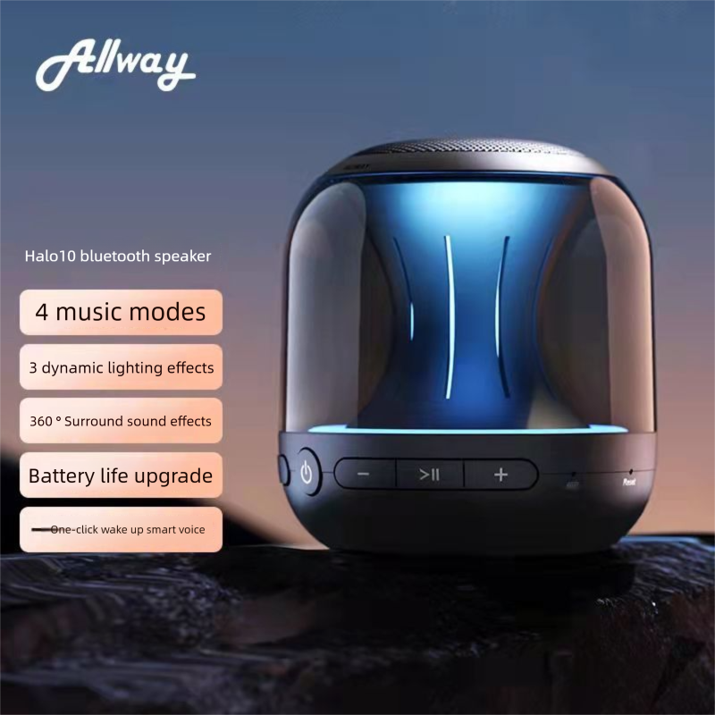 Altoparlante Bluetooth wireless AllwayHalo10, bassi potenti, qualità audio elevata, regalo di compleanno per audiofili HiFi_voghion.com