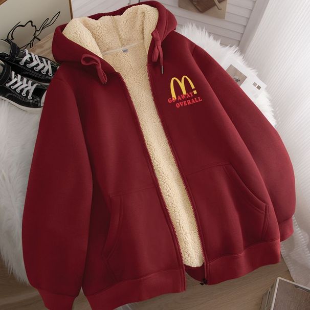 Reißverschlussjacke für Männer und Frauen, Herbst- und Winter-Cardigan aus Lammwolle, Kapuzenpullover, trendiges, mit Fleece gefüttertes, verdicktes Oberteil_voghion.com