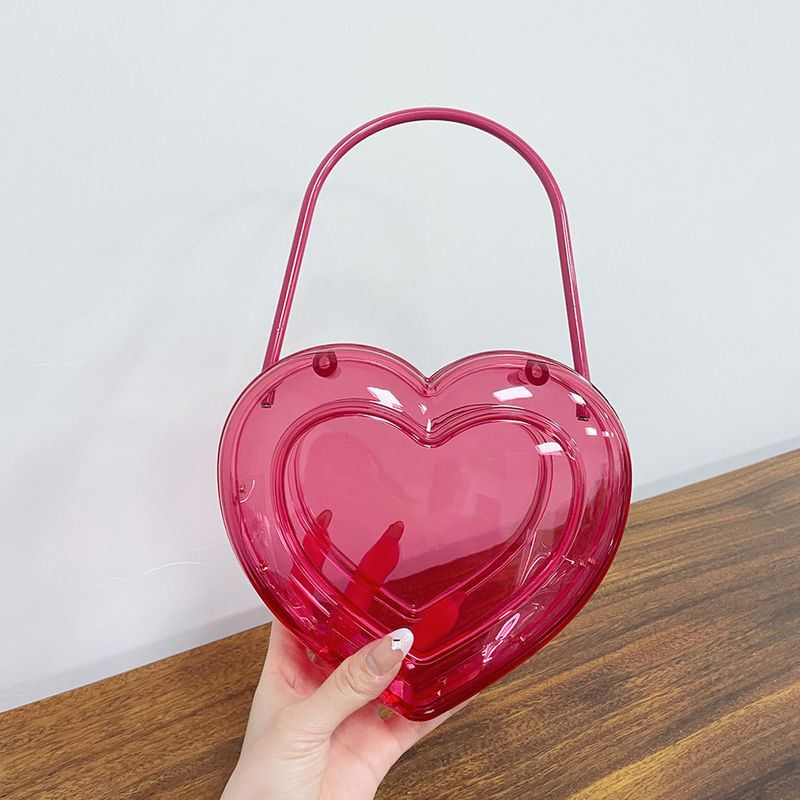 Nuova borsa da sera eccentrica con cuore trasparente in acrilico, da donna_voghion.com