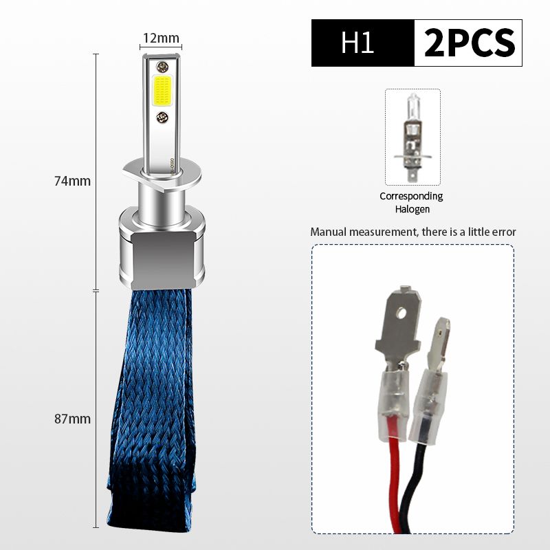 Lampadine per fari a LED Canbus H4 HB2 H7 abbaglianti/anabbaglianti 6000K senza ventola, bianche, H1 H8 H11, 9005 HB3 9006 HB4, fendinebbia, 2 pezzi 12V_voghion.com