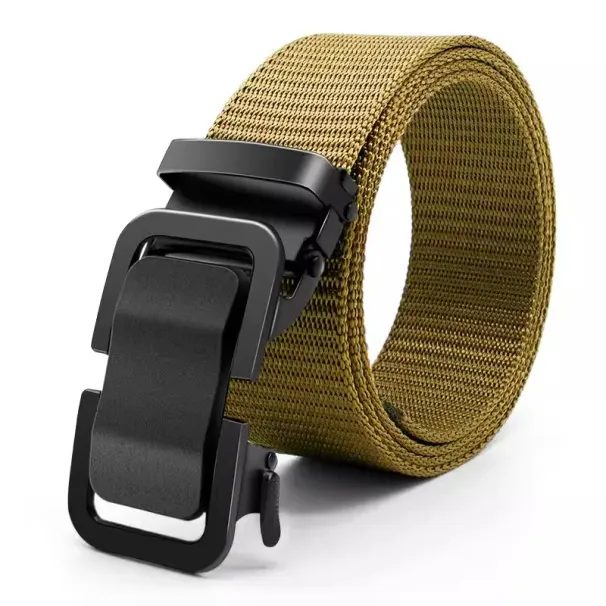 HOT Men's Automatic Metal Canvas Webbing Outdoor Work Belt, Nylon Belt With Click Buckle_voghion.com
