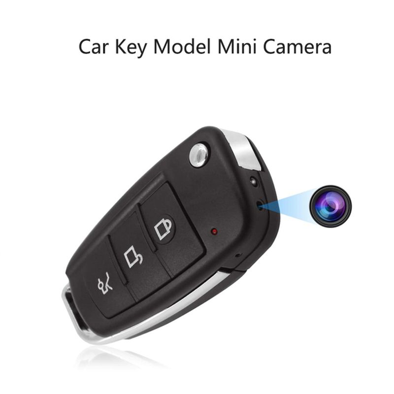 64G Tragbare Autoschlüssel-Minikamera Full HD 1080P Winkelobjektiv Nachtsicht Autoschlüsselanhänger Micro-Camcorder SD-Karte Loop-Aufnahme Espia Cam_voghion.com