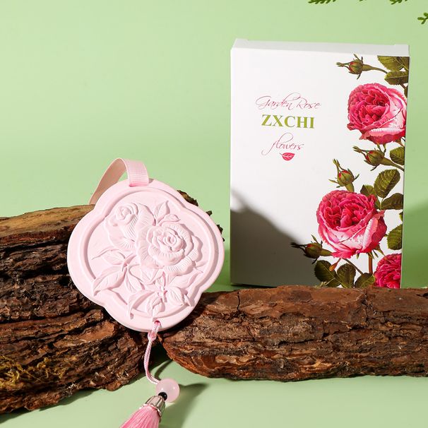 Diffusore d'aria fresca in gesso profumato alla rosa, decorazione per interni auto e guardaroba_voghion.com