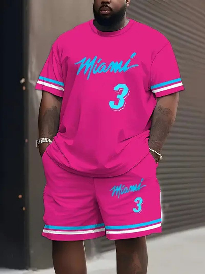 Set di magliette sportive a maniche corte con stampa digitale personalizzata, taglie forti, casual e da uomo_voghion.com