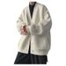 Cardigan da uomo in maglia stile casual, stile autunno inverno, spesso e alla moda, con scollo a V_voghion.com