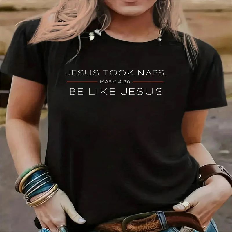 Be Like Jesus Printed Short Sleeve Casual Fashion T Shirt Pattern Women's-Shirts Summer Sexy Tops Femminile Tee Graphic Tshirt._voghion.com