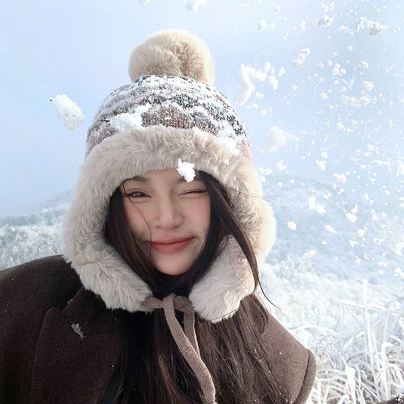 Cappello invernale da donna in maglia spessa e calda_voghion.com