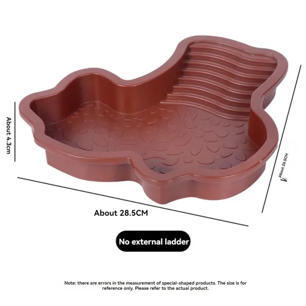 Turtles Bathing Pool Water Bowl With Slip Proof 35x28.50cm Friendly Habitat With Steps For Reptiles Resting And Soaking_voghion.com