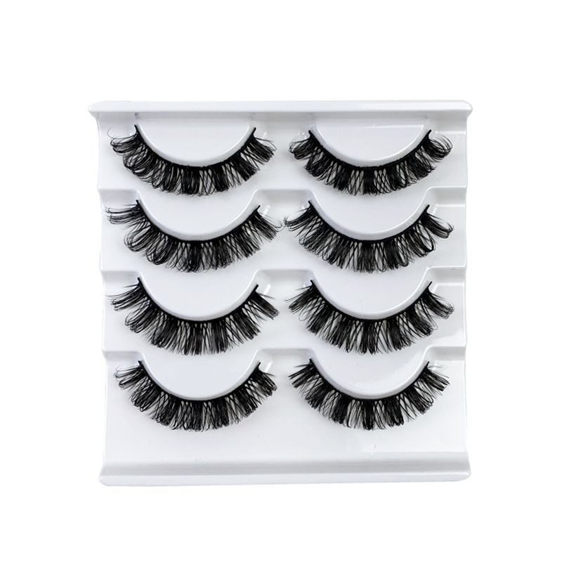 False Eyelashes Messy Fried Hair Curl Thick fluffy eyelashes_voghion.com
