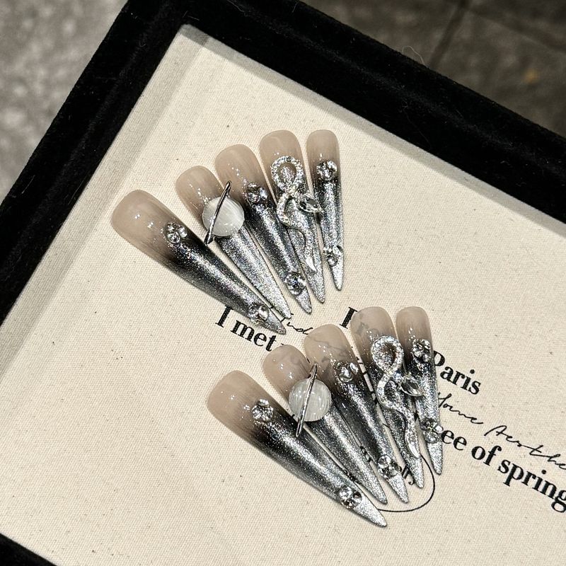 Beauty & Health Silver Starlight Super Long Wear Nail Art Finished Product Removable Repeatable_voghion.com