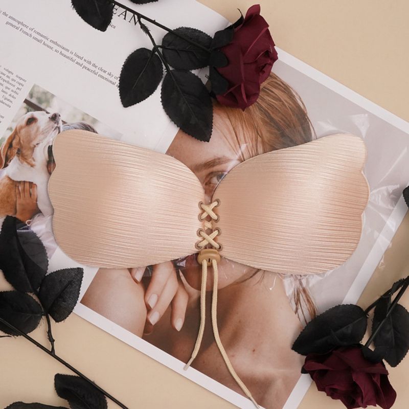 Thin bra with Wings Lesbian Goddess underwear No underwire wedding dress push-up cord silicone bra_voghion.com
