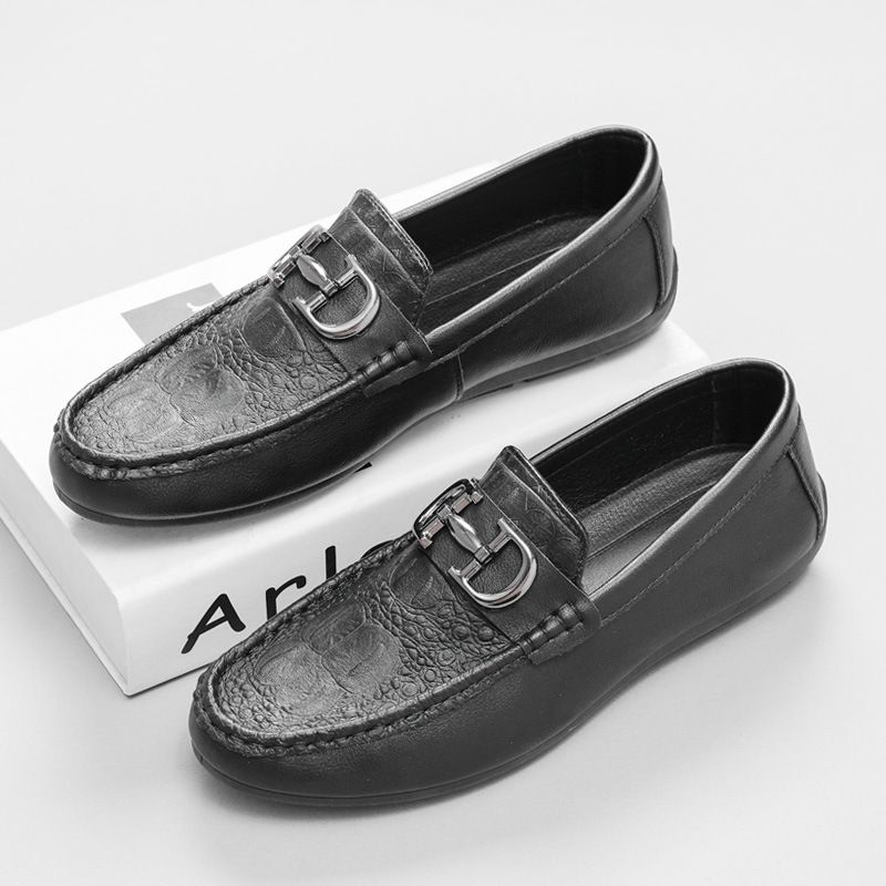 2025 Frühjahr Neue Bean Für Männer Mit One Step Stepping Fuß Abdeckung, Faul Business Und Freizeit Leder Schuhe, Le Fu Schuhe_voghion.com
