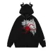 Ontwerpers Donker Monster Hoorns Spinnenwebben Grafisch Sweatshirt Losse Oversized Rits Hoodie Gothic Y2K Kawaii Kleding Haruku Winter_voghion.com